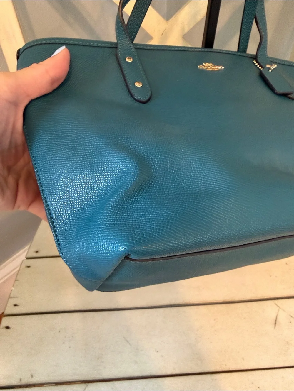 Coach teal leather